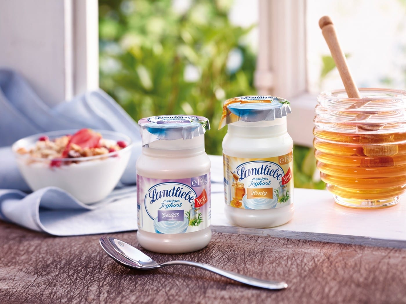 its milk finest yogurt Landliebe for pudding, rice advertising and